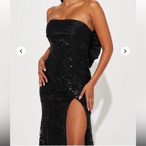 Adriene Sequin Maxi Dress - Black